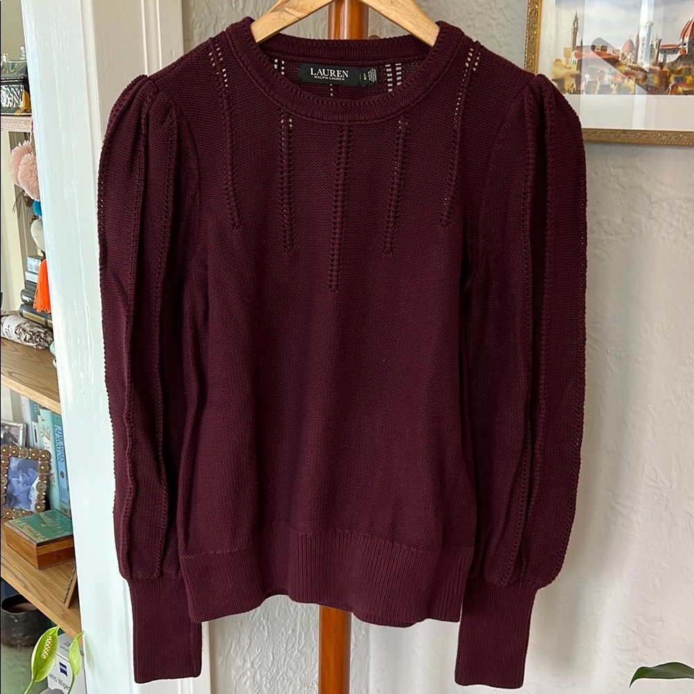 Lauren Burgundy Knit Sweater // L